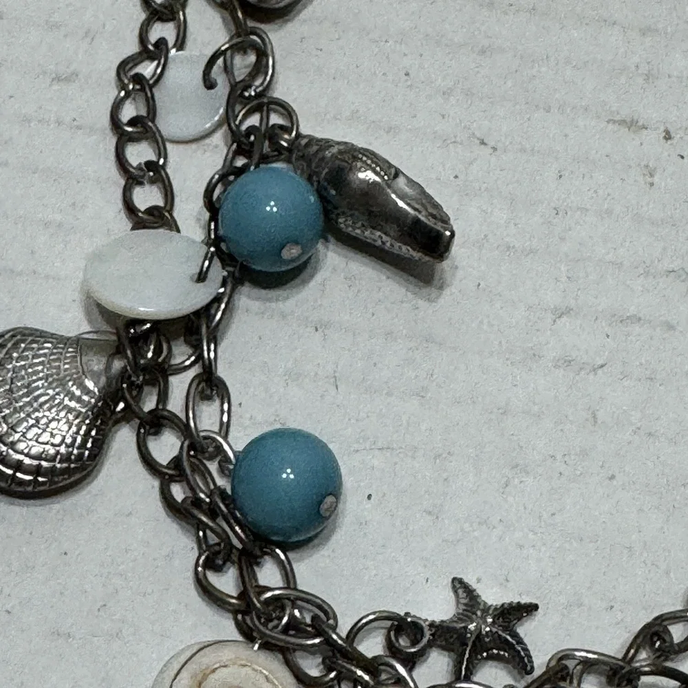 Crystal Couture Set Seashell Necklace Starfish Silver Earrings Beach Nautical